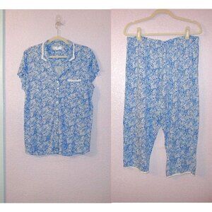 Eileen West Womens Pajamas Size L Soft Modal Cottagecore Top & Pants 2 Piece NEW